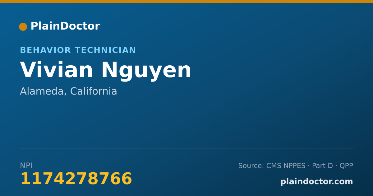 Shareable card for Vivian Nguyen - Behavior Technician, Alameda, CA