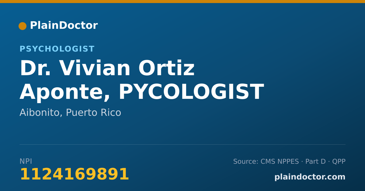 Shareable card for Vivian Ortiz Aponte, PYCOLOGIST - Psychologist, Aibonito, PR