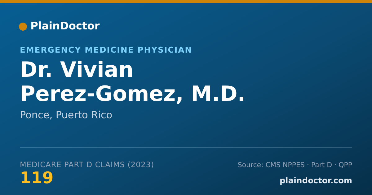 Shareable card for Vivian Perez-Gomez, M.D. - Emergency Medicine Physician, Ponce, PR