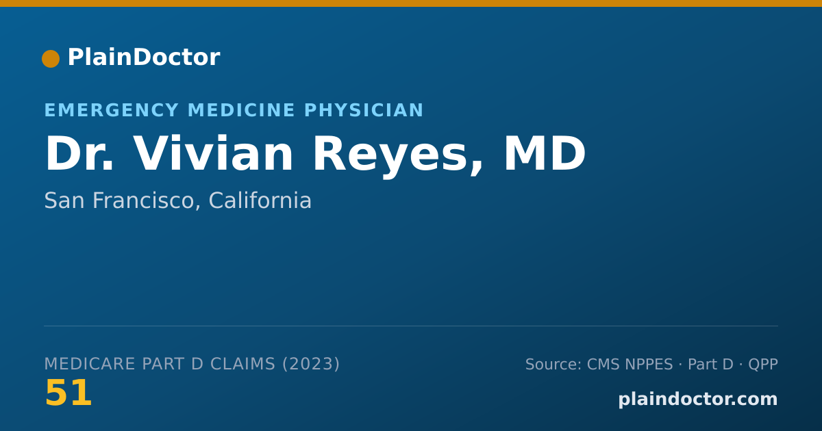 Shareable card for Vivian Reyes, MD - Emergency Medicine Physician, San Francisco, CA