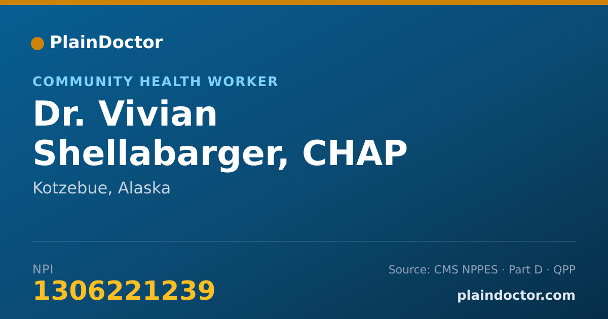 Shareable card for Vivian Shellabarger, CHAP - Community Health Worker, Kotzebue, AK