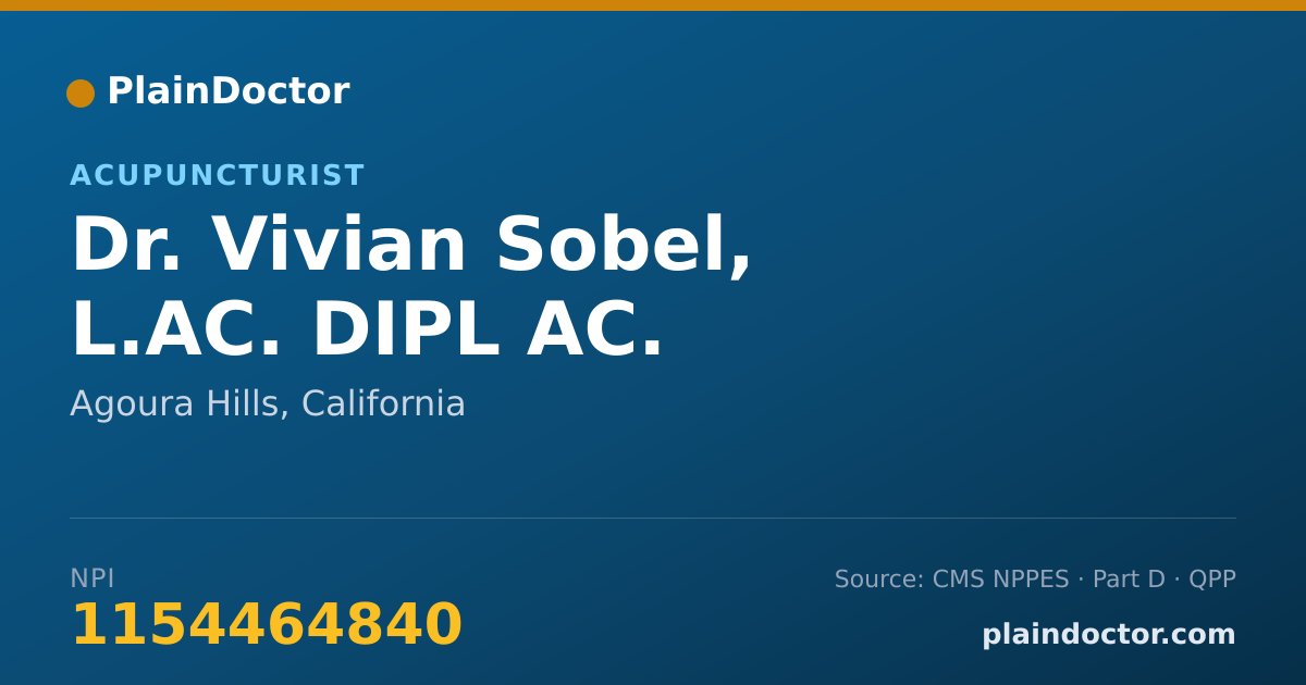 Shareable card for Vivian Sobel, L.AC. DIPL AC. - Acupuncturist, Agoura Hills, CA