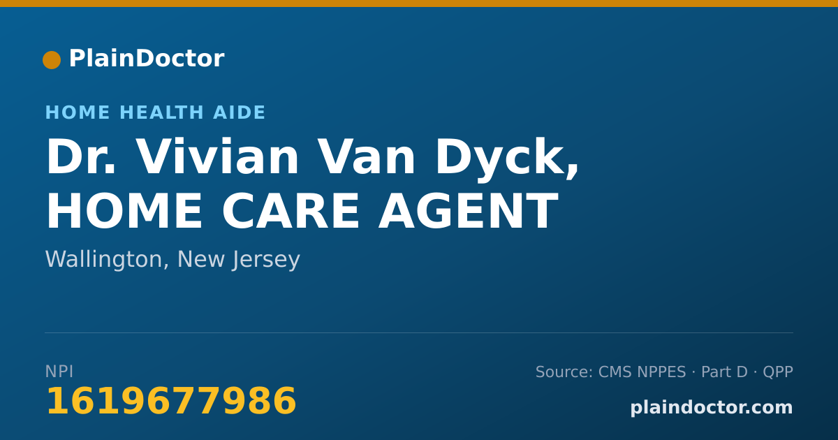 Shareable card for Vivian Van Dyck, HOME CARE AGENT - Home Health Aide, Wallington, NJ