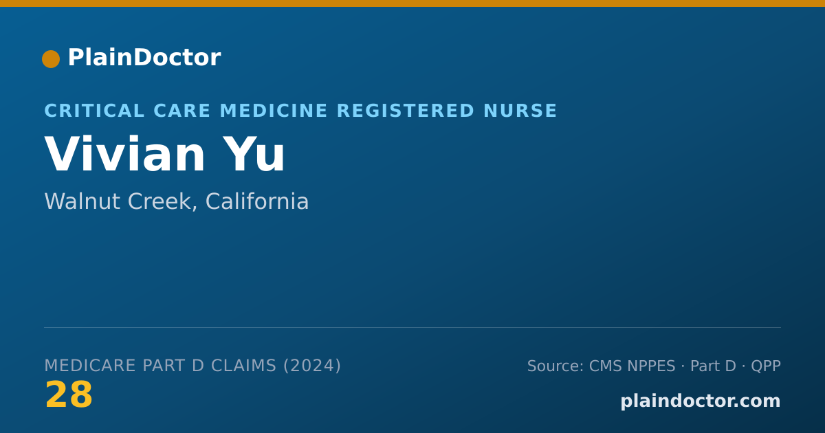 Shareable card for Vivian Yu - Critical Care Medicine Registered Nurse, Walnut Creek, CA