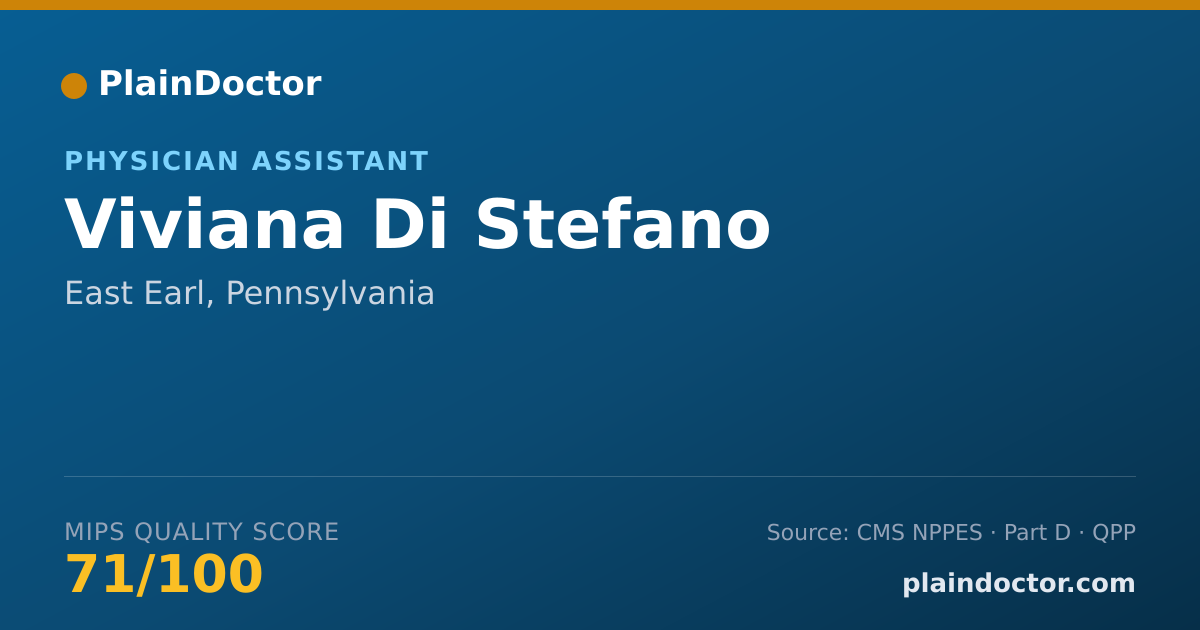 Shareable card for Viviana Di Stefano - Physician Assistant, East Earl, PA