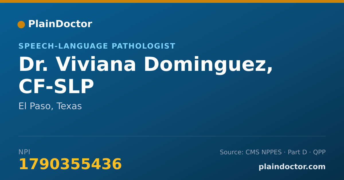 Shareable card for Viviana Dominguez, CF-SLP - Speech-Language Pathologist, El Paso, TX