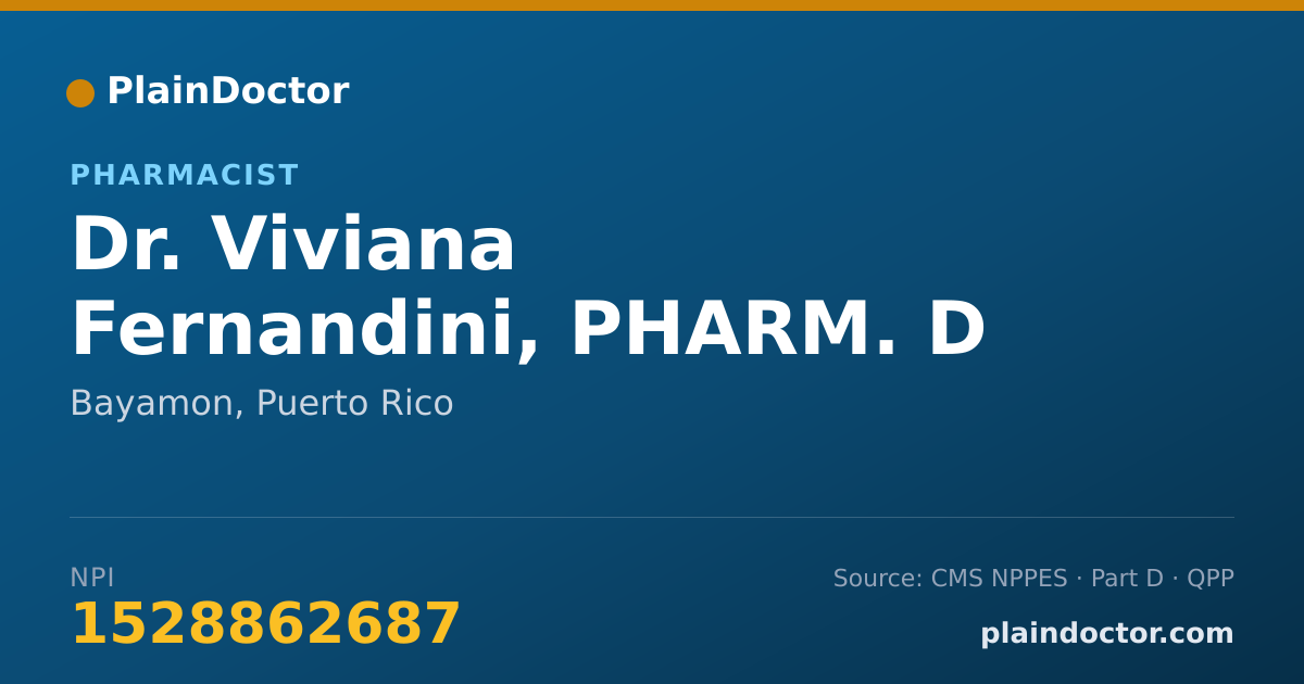 Shareable card for Viviana Fernandini, PHARM. D - Pharmacist, Bayamon, PR