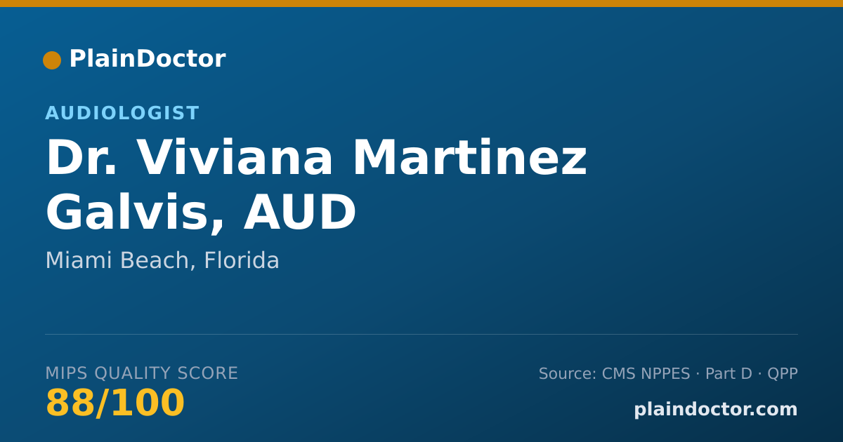 Shareable card for Viviana Martinez Galvis, AUD - Audiologist, Miami Beach, FL