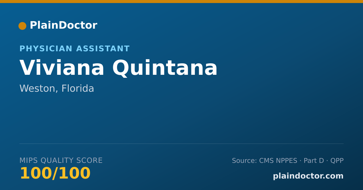 Shareable card for Viviana Quintana - Physician Assistant, Weston, FL