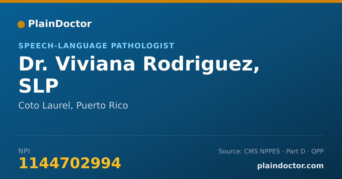 Shareable card for Viviana Rodriguez, SLP - Speech-Language Pathologist, Coto Laurel, PR