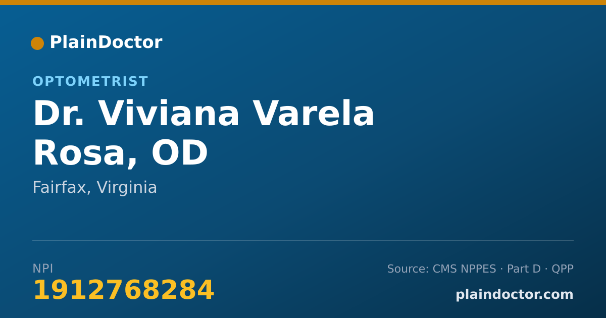 Shareable card for Viviana Varela Rosa, OD - Optometrist, Fairfax, VA