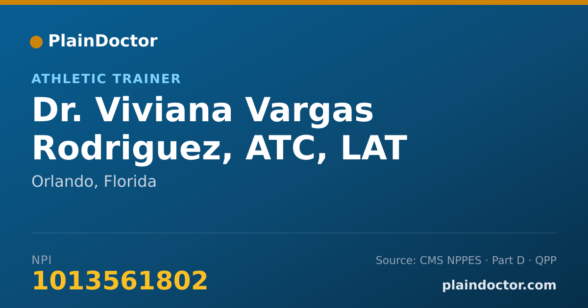Shareable card for Viviana Vargas Rodriguez, ATC, LAT - Athletic Trainer, Orlando, FL