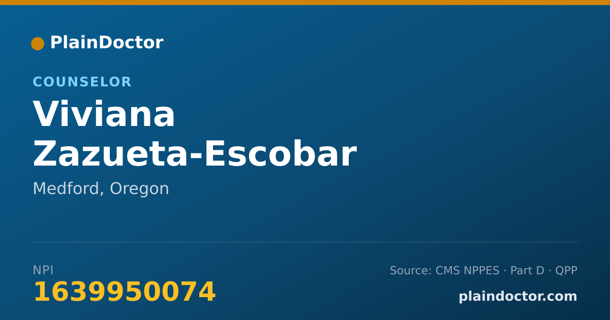 Shareable card for Viviana Zazueta-Escobar - Counselor, Medford, OR