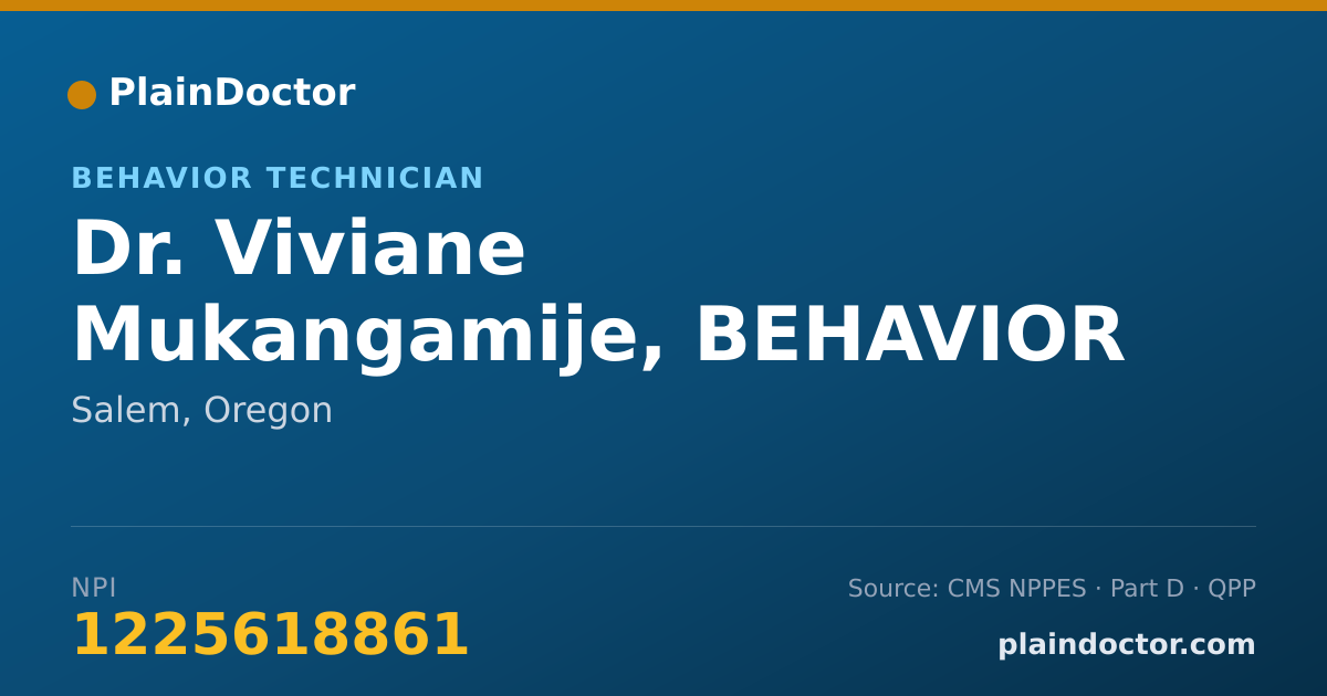 Shareable card for Viviane Mukangamije, BEHAVIOR TECHNICIAN - Behavior Technician, Salem, OR