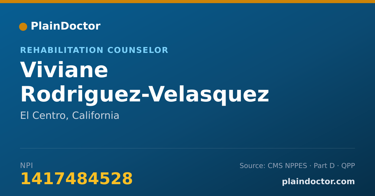 Shareable card for Viviane Rodriguez-Velasquez - Rehabilitation Counselor, El Centro, CA