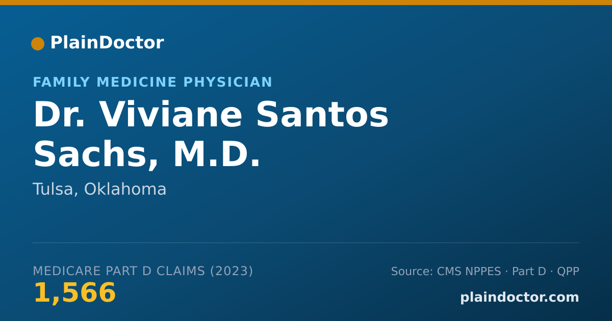 Shareable card for Viviane Santos Sachs, M.D. - Family Medicine Physician, Tulsa, OK