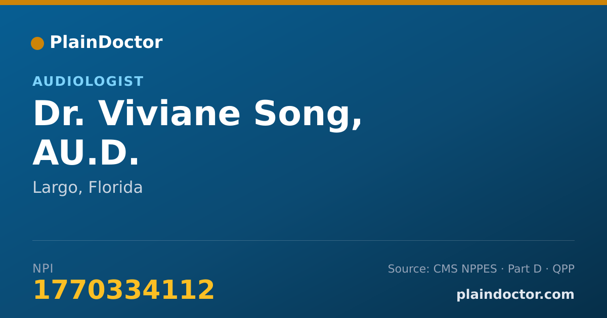 Shareable card for Viviane Song, AU.D. - Audiologist, Largo, FL
