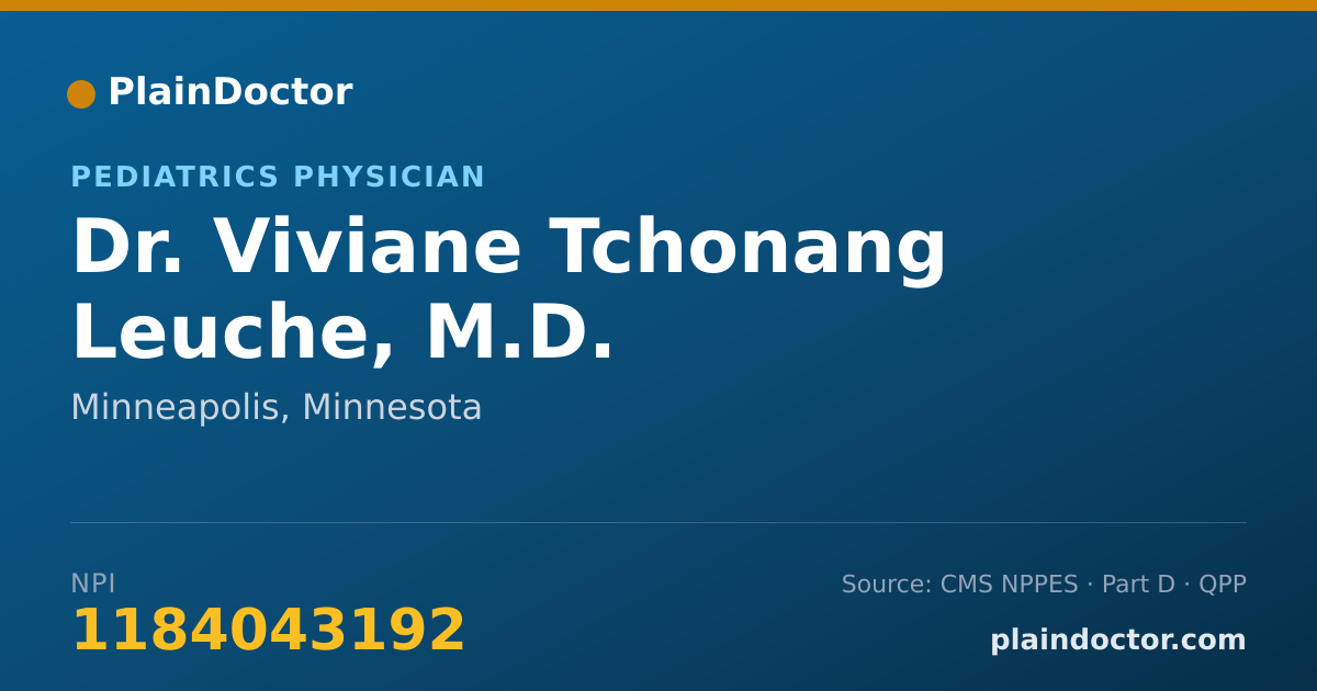 Shareable card for Viviane Tchonang Leuche, M.D. - Pediatrics Physician, Minneapolis, MN