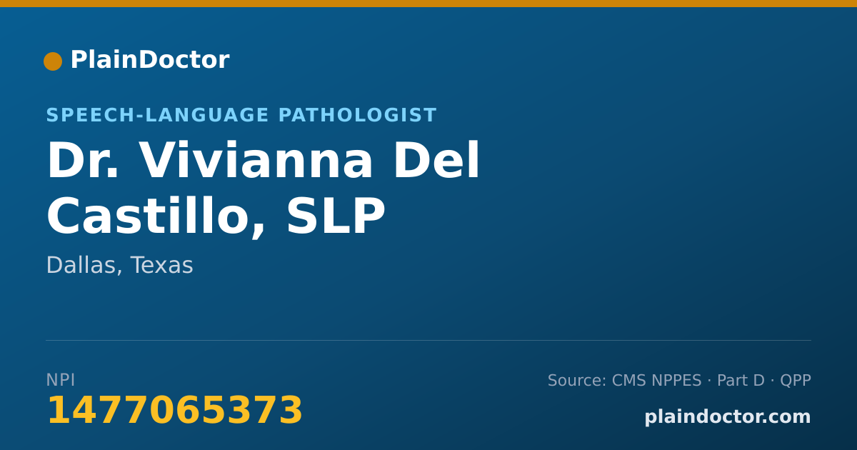 Shareable card for Vivianna Del Castillo, SLP - Speech-Language Pathologist, Dallas, TX