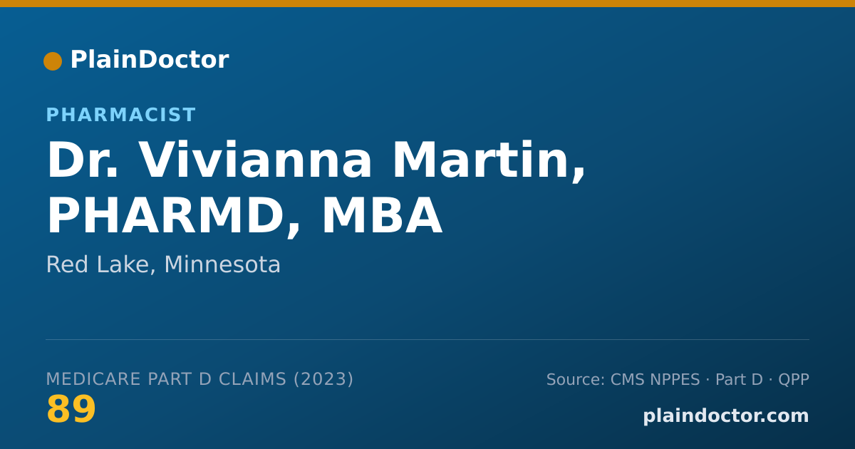 Shareable card for Vivianna Martin, PHARMD, MBA - Pharmacist, Red Lake, MN