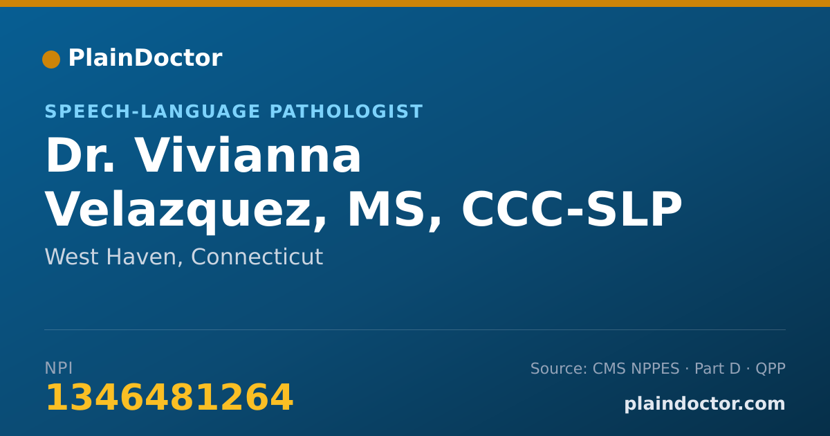 Shareable card for Vivianna Velazquez, MS, CCC-SLP - Speech-Language Pathologist, West Haven, CT