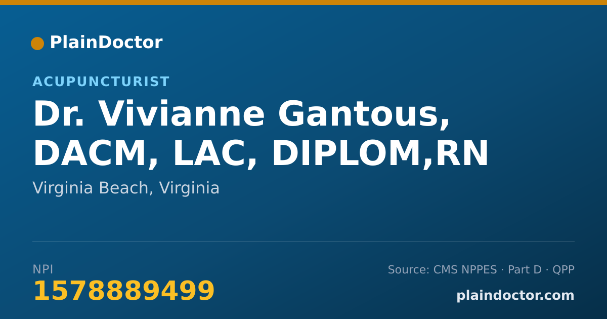 Shareable card for Vivianne Gantous, DACM, LAC, DIPLOM,RN - Acupuncturist, Virginia Beach, VA