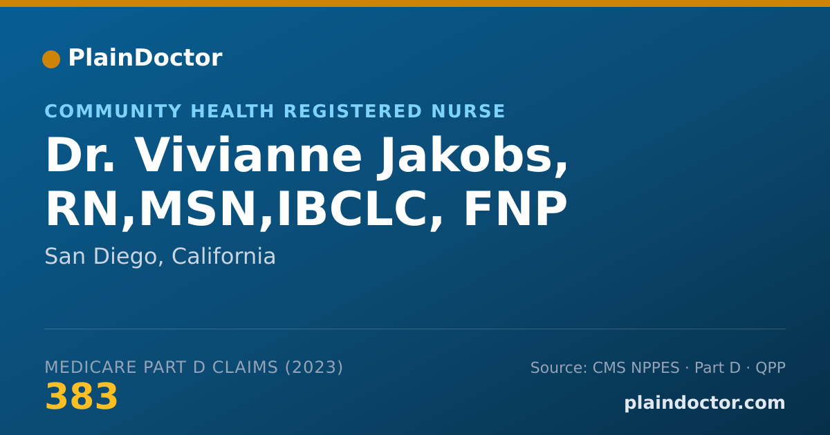 Shareable card for Vivianne Jakobs, RN,MSN,IBCLC, FNP - Community Health Registered Nurse, San Diego, CA