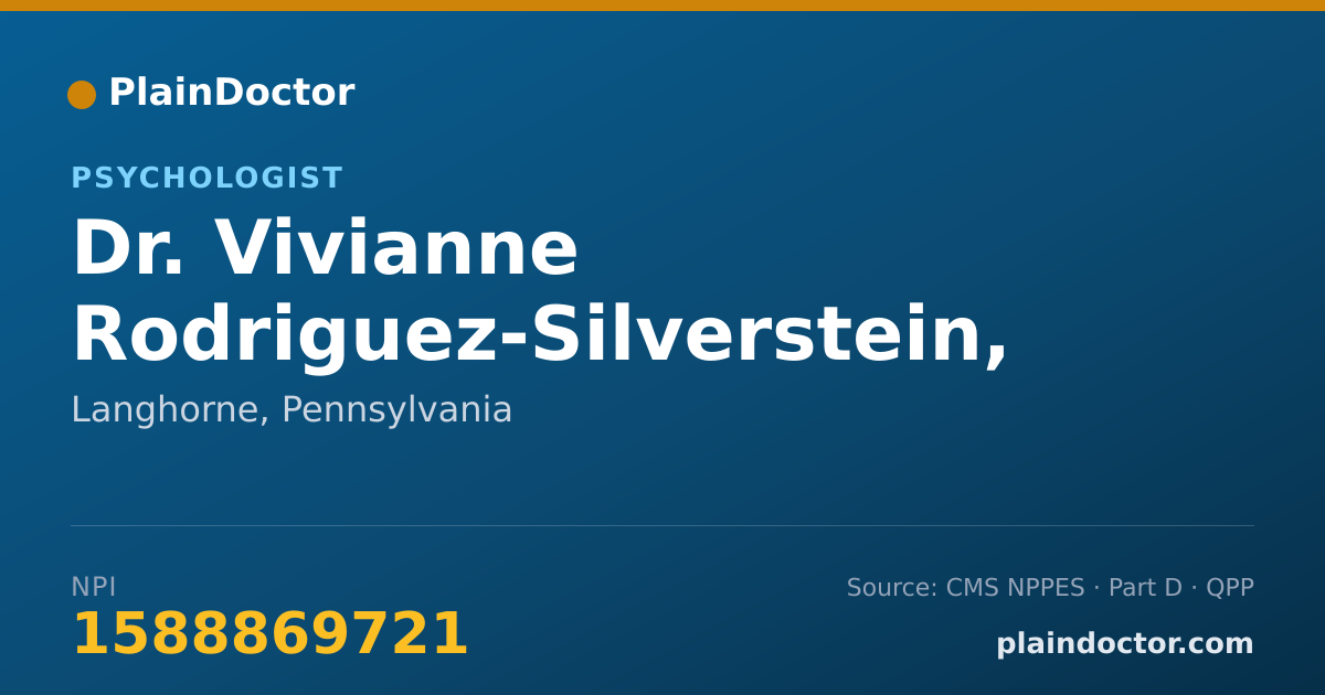 Shareable card for Vivianne Rodriguez-Silverstein, PH.D. - Psychologist, Langhorne, PA