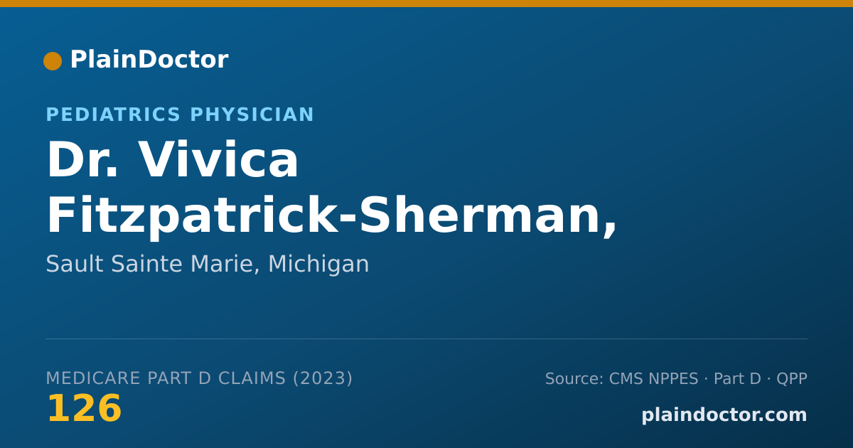 Shareable card for Vivica Fitzpatrick-Sherman, MD - Pediatrics Physician, Sault Sainte Marie, MI