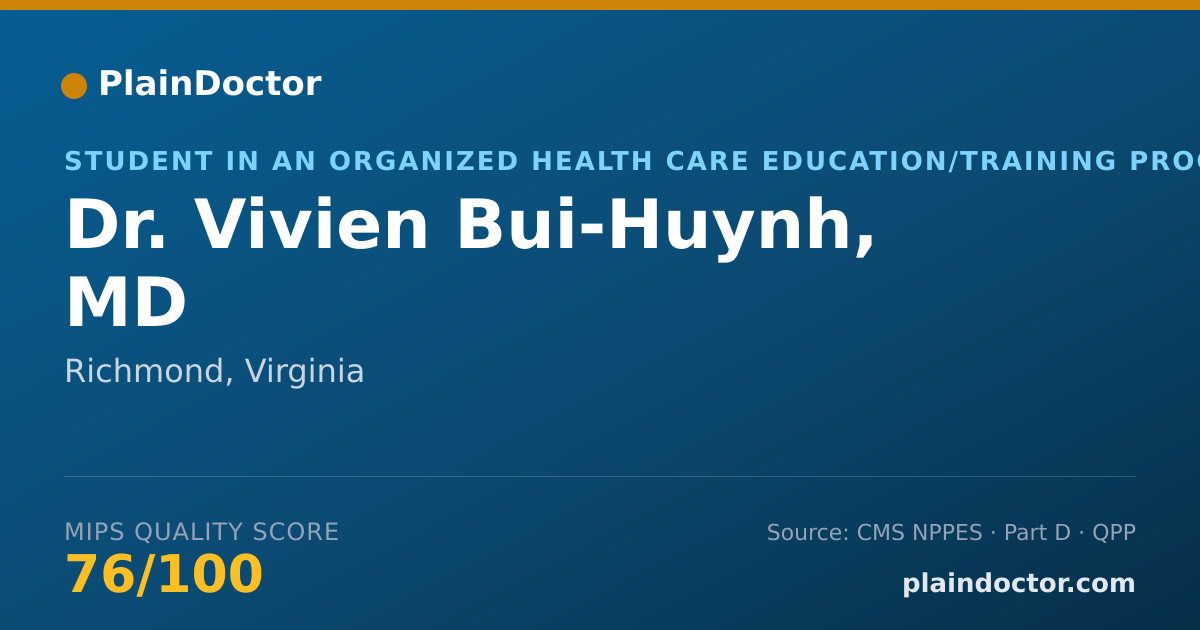 Shareable card for Vivien Bui-Huynh, MD - Student in an Organized Health Care Education/Training Program, Richmond, VA