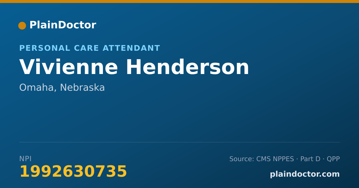 Shareable card for Vivienne Henderson - Personal Care Attendant, Omaha, NE