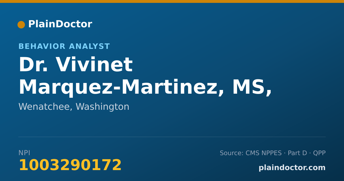 Shareable card for Vivinet Marquez-Martinez, MS, BCBA - Behavior Analyst, Wenatchee, WA
