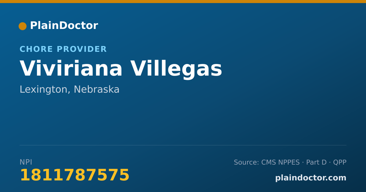 Shareable card for Viviriana Villegas - Chore Provider, Lexington, NE