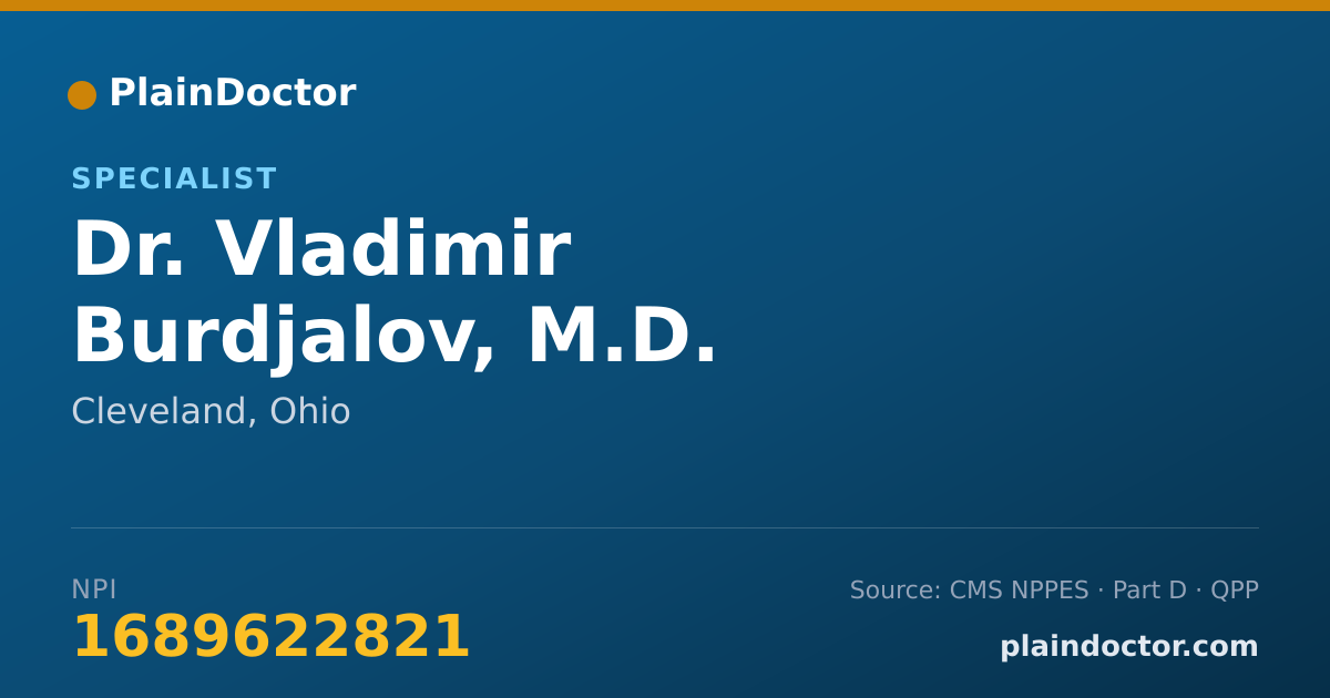 Shareable card for Vladimir Burdjalov, M.D. - Specialist, Cleveland, OH