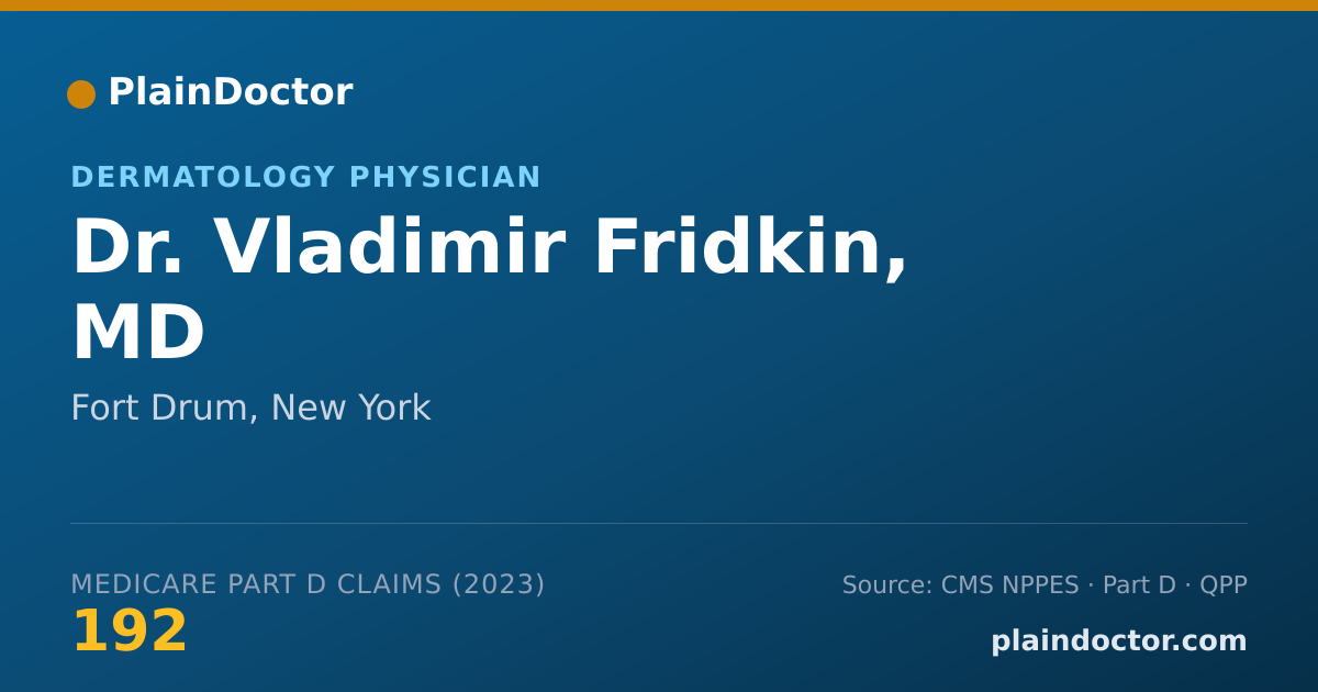 Shareable card for Vladimir Fridkin, MD - Dermatology Physician, Fort Drum, NY