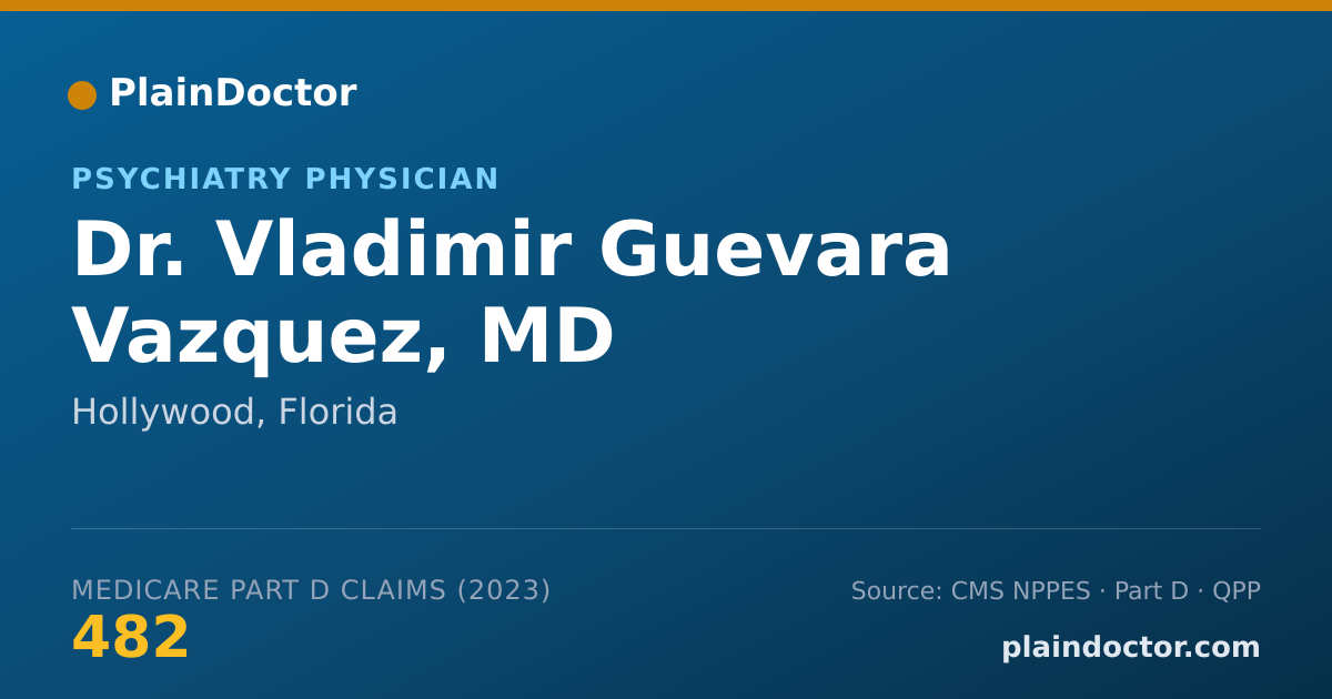 Shareable card for Vladimir Guevara Vazquez, MD - Psychiatry Physician, Hollywood, FL