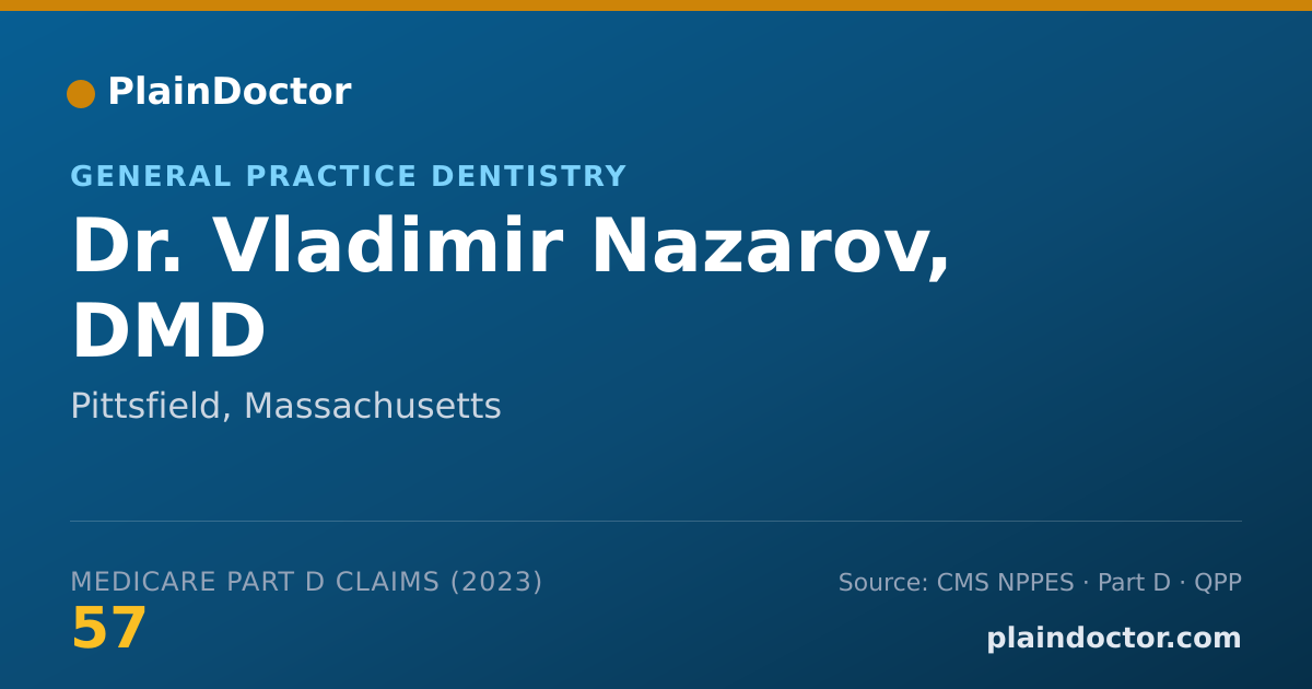 Shareable card for Vladimir Nazarov, DMD - General Practice Dentistry, Pittsfield, MA