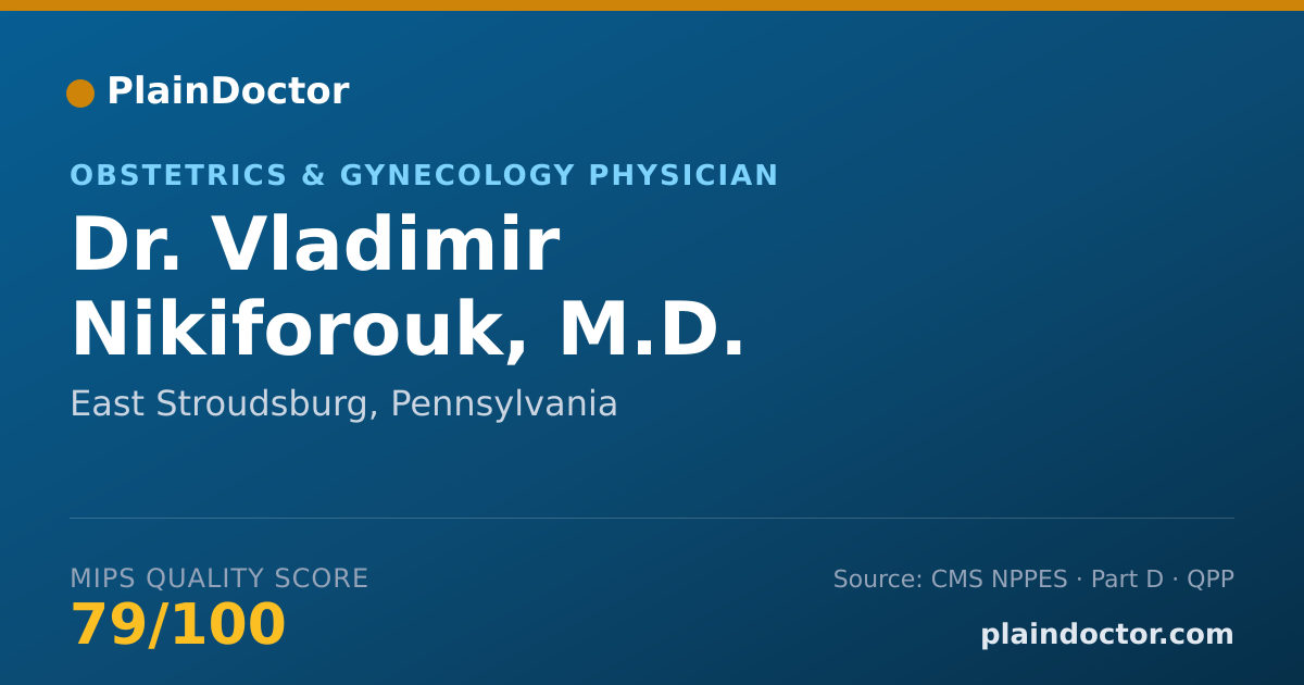Shareable card for Vladimir Nikiforouk, M.D. - Obstetrics & Gynecology Physician, East Stroudsburg, PA