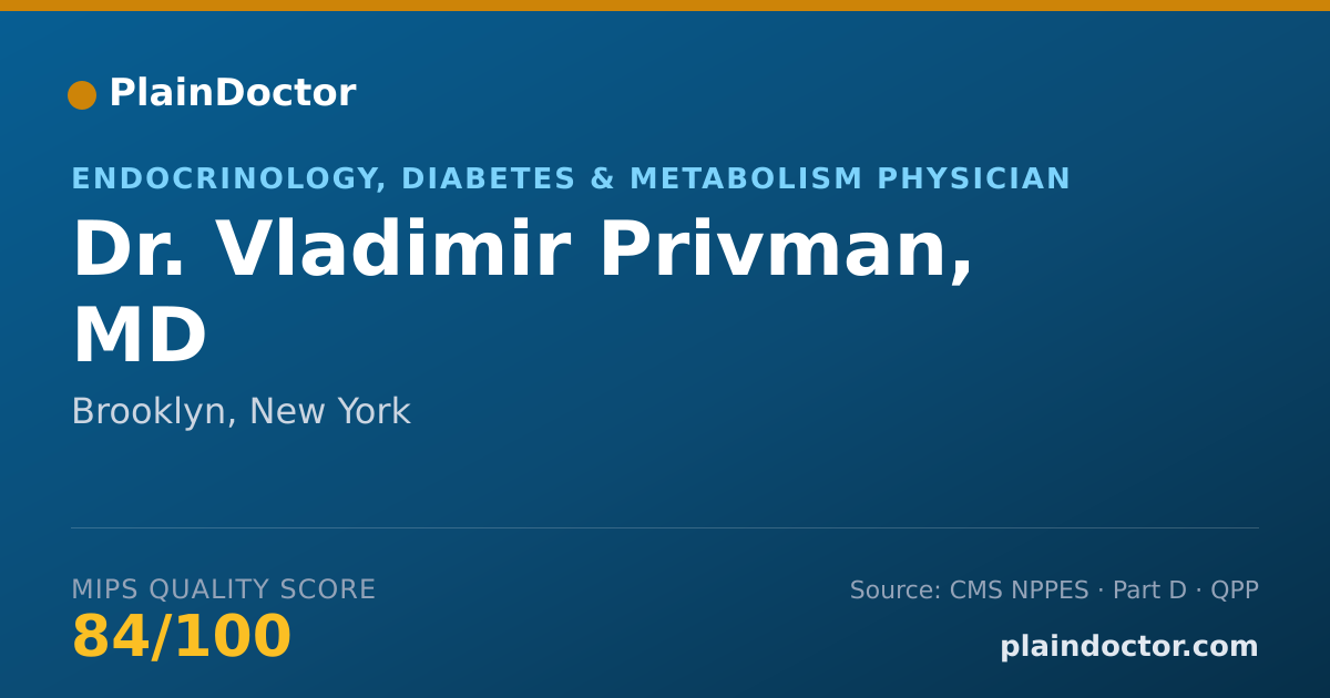 Shareable card for Vladimir Privman, MD - Endocrinology, Diabetes & Metabolism Physician, Brooklyn, NY
