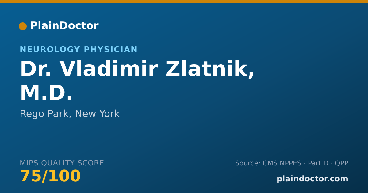 Shareable card for Vladimir Zlatnik, M.D. - Neurology Physician, Rego Park, NY