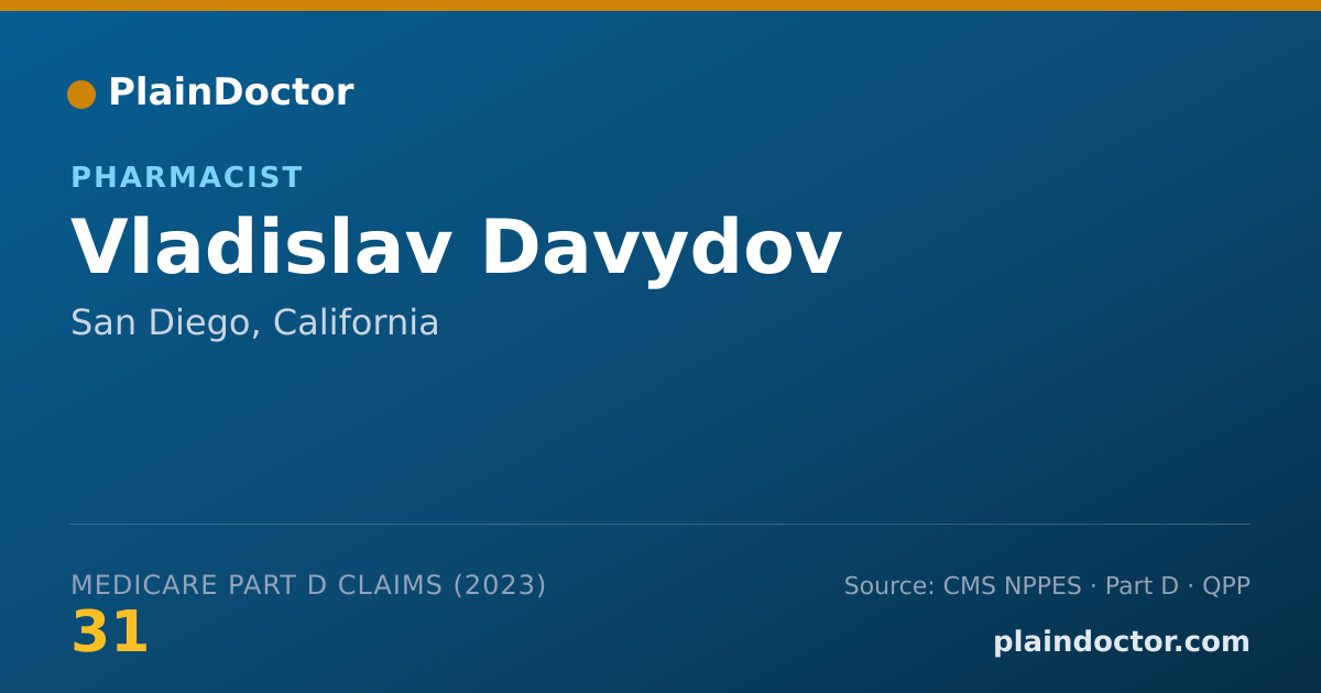 Shareable card for Vladislav Davydov - Pharmacist, San Diego, CA
