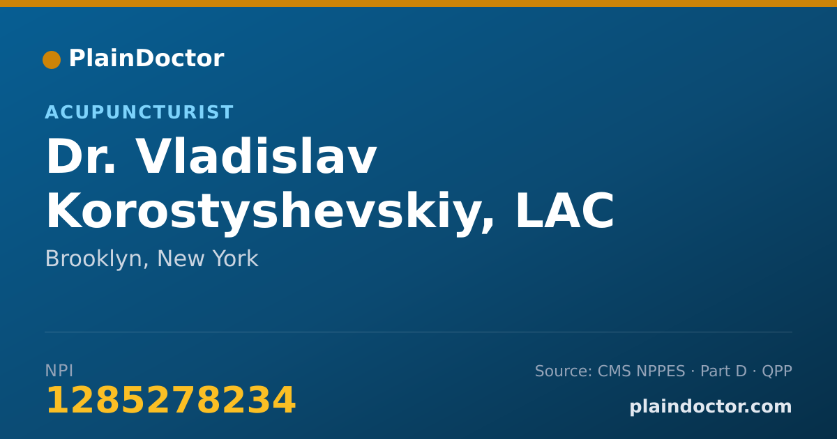 Shareable card for Vladislav Korostyshevskiy, LAC - Acupuncturist, Brooklyn, NY