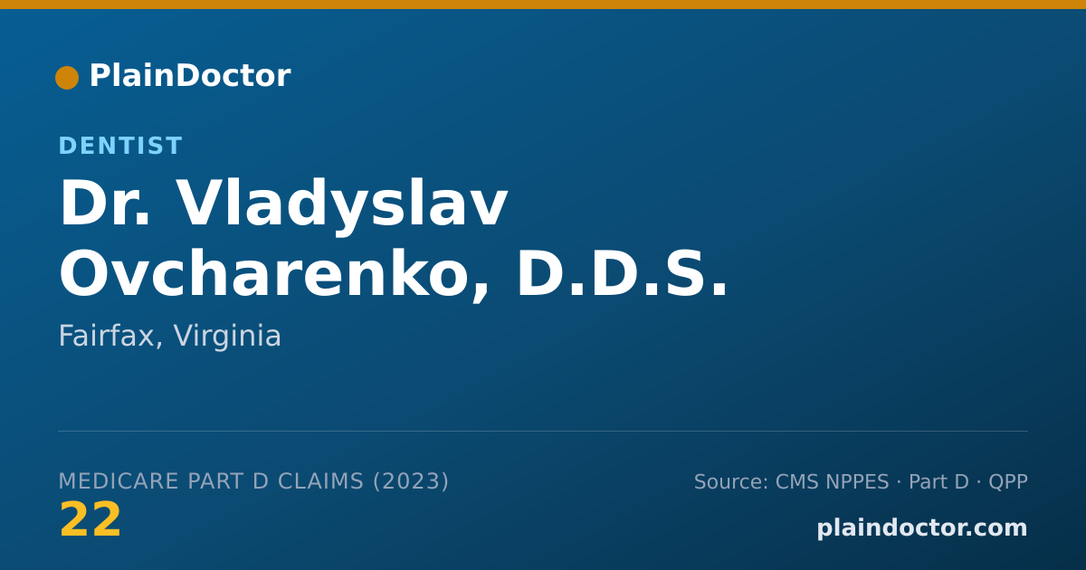 Shareable card for Vladyslav Ovcharenko, D.D.S. - Dentist, Fairfax, VA