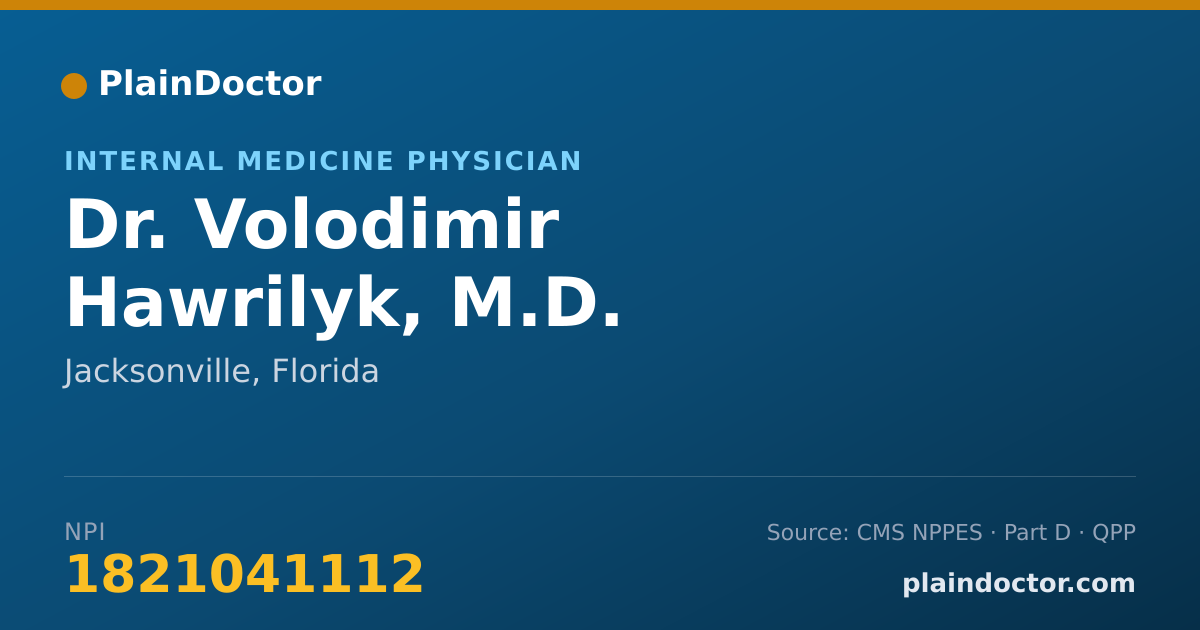 Shareable card for Volodimir Hawrilyk, M.D. - Internal Medicine Physician, Jacksonville, FL