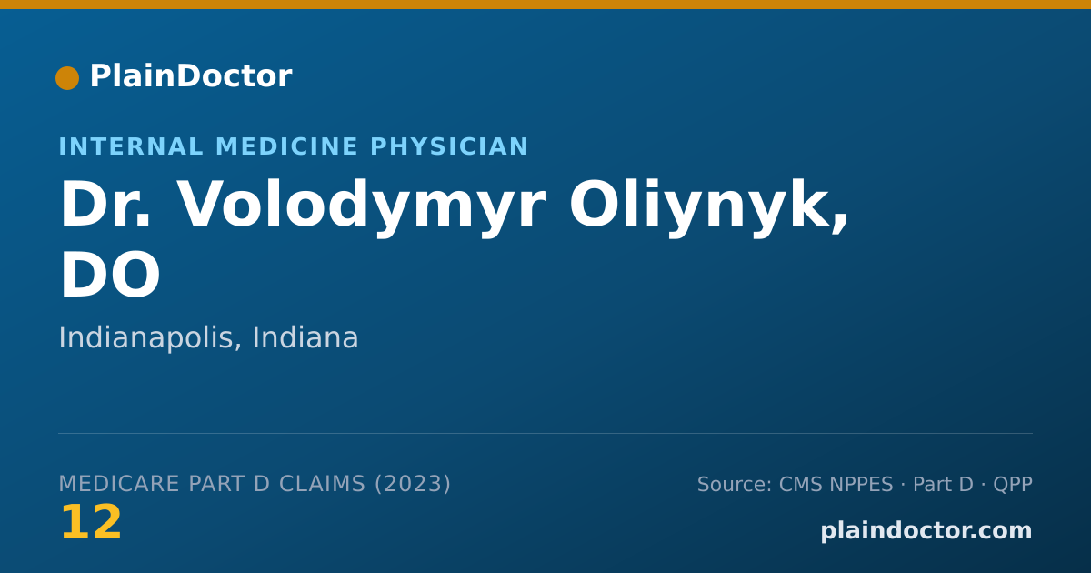Shareable card for Volodymyr Oliynyk, DO - Internal Medicine Physician, Indianapolis, IN