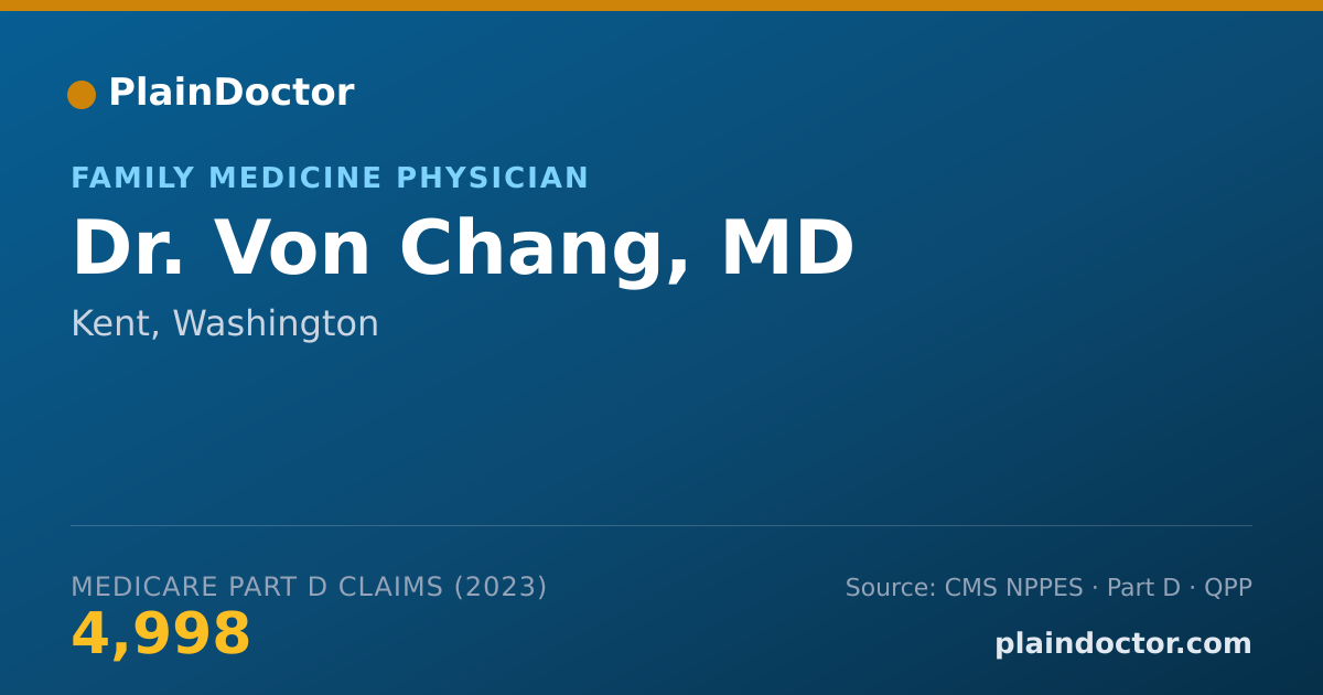 Shareable card for Von Chang, MD - Family Medicine Physician, Kent, WA