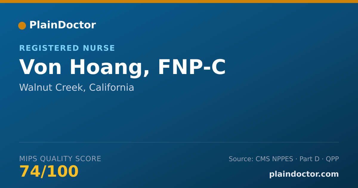 Shareable card for Von Hoang, FNP-C - Registered Nurse, Walnut Creek, CA