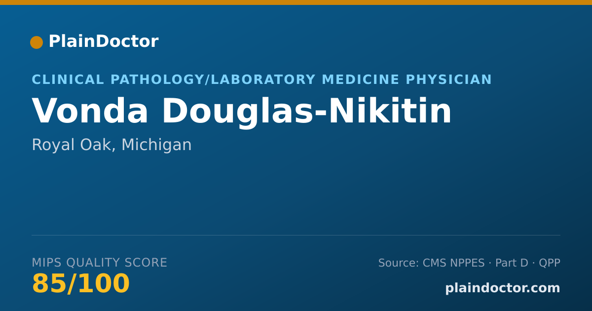 Shareable card for Vonda Douglas-Nikitin - Clinical Pathology/Laboratory Medicine Physician, Royal Oak, MI