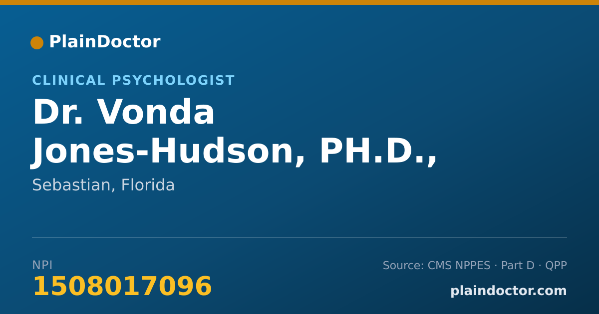 Shareable card for Vonda Jones-Hudson, PH.D., MDIV. - Clinical Psychologist, Sebastian, FL