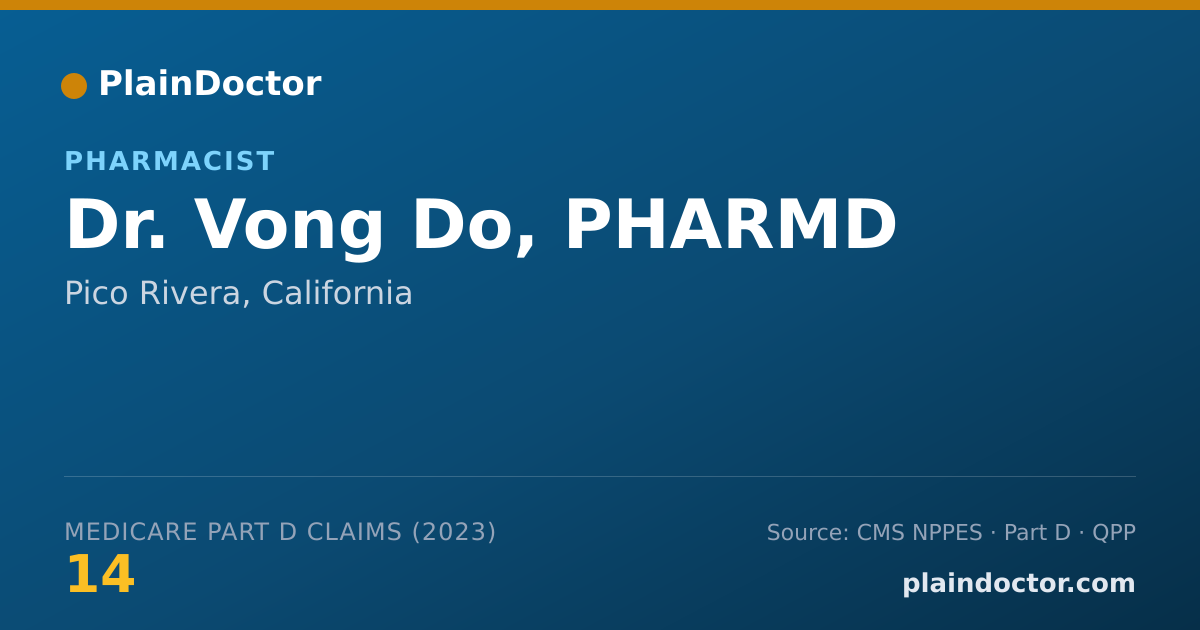 Shareable card for Vong Do, PHARMD - Pharmacist, Pico Rivera, CA